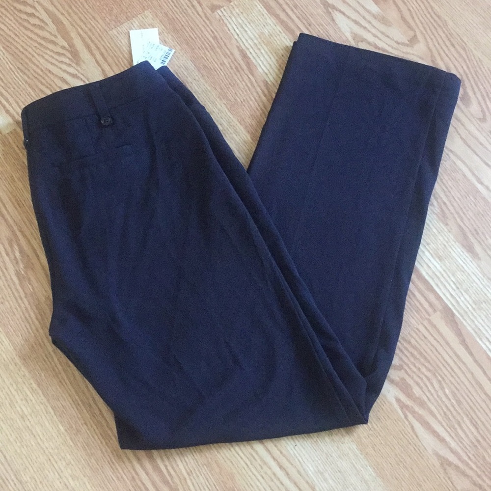 Navy Blue Straight Leg Petite Dress/Work Pants